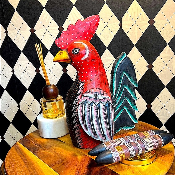 Carved Wooden Rooster Rustic Farmhouse Decor - Picture 7 of 11